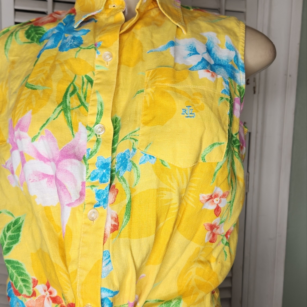 LAUREN RALPH LAUREN SLEEVELESS BLOUSE SMALL - Picture 5 of 8